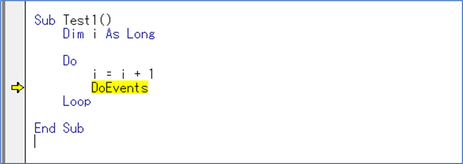 Visual Basic Editor(VBE)のデバッグ1